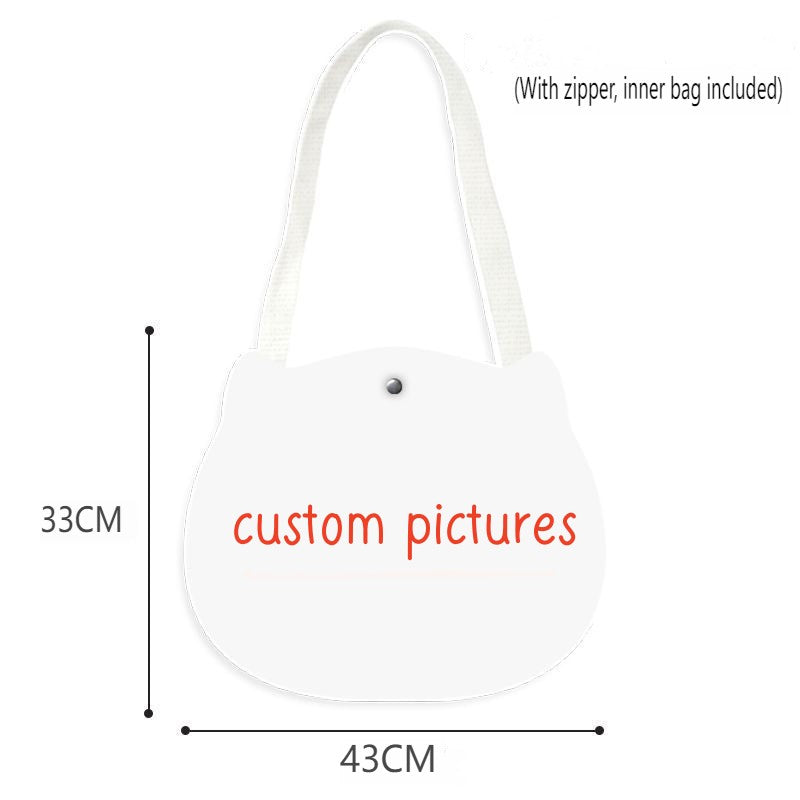 Customized canvas bag, can be used with pets, animation, star photos, is the best gift for friends and family