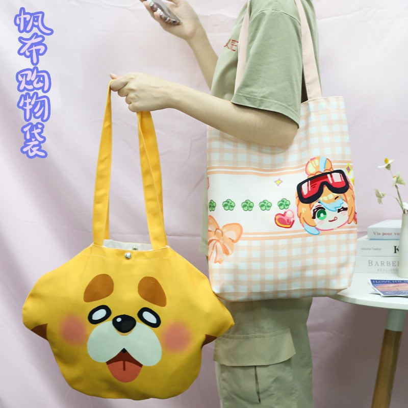 Customized canvas bag, can be used with pets, animation, star photos, is the best gift for friends and family