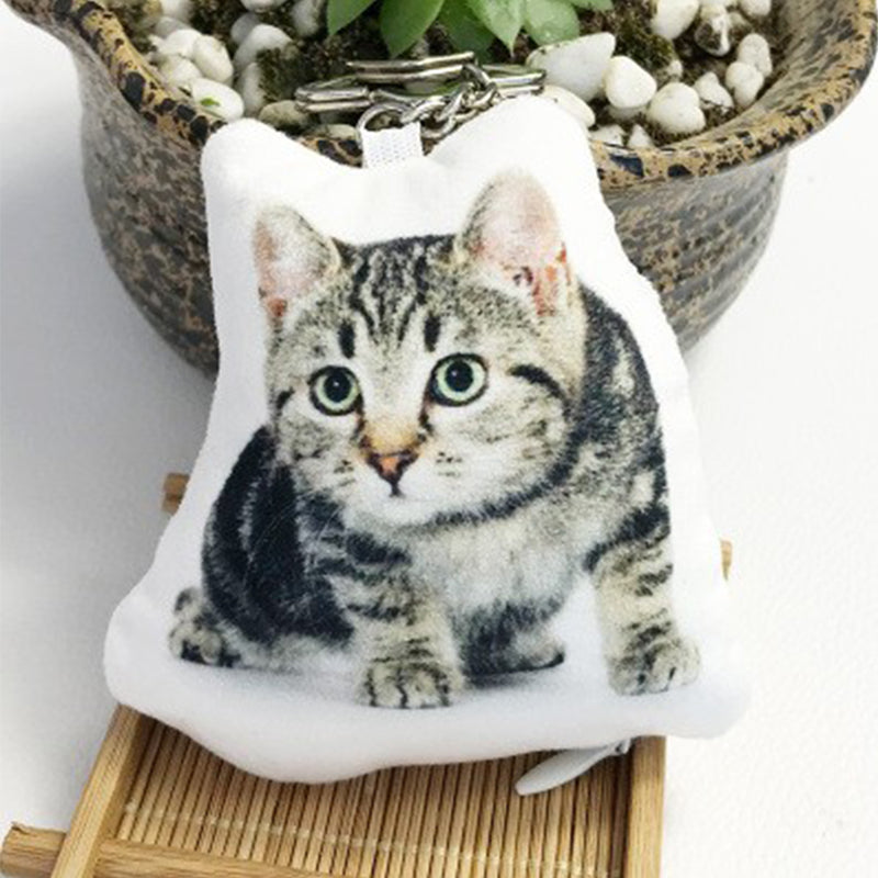 Customized pet photo small pillow keychain small pendant
