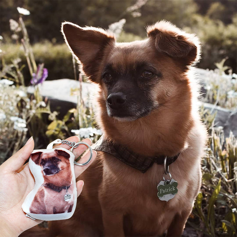 Customized pet photo small pillow keychain small pendant