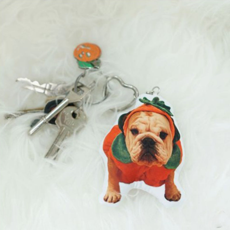 Customized pet photo small pillow keychain small pendant