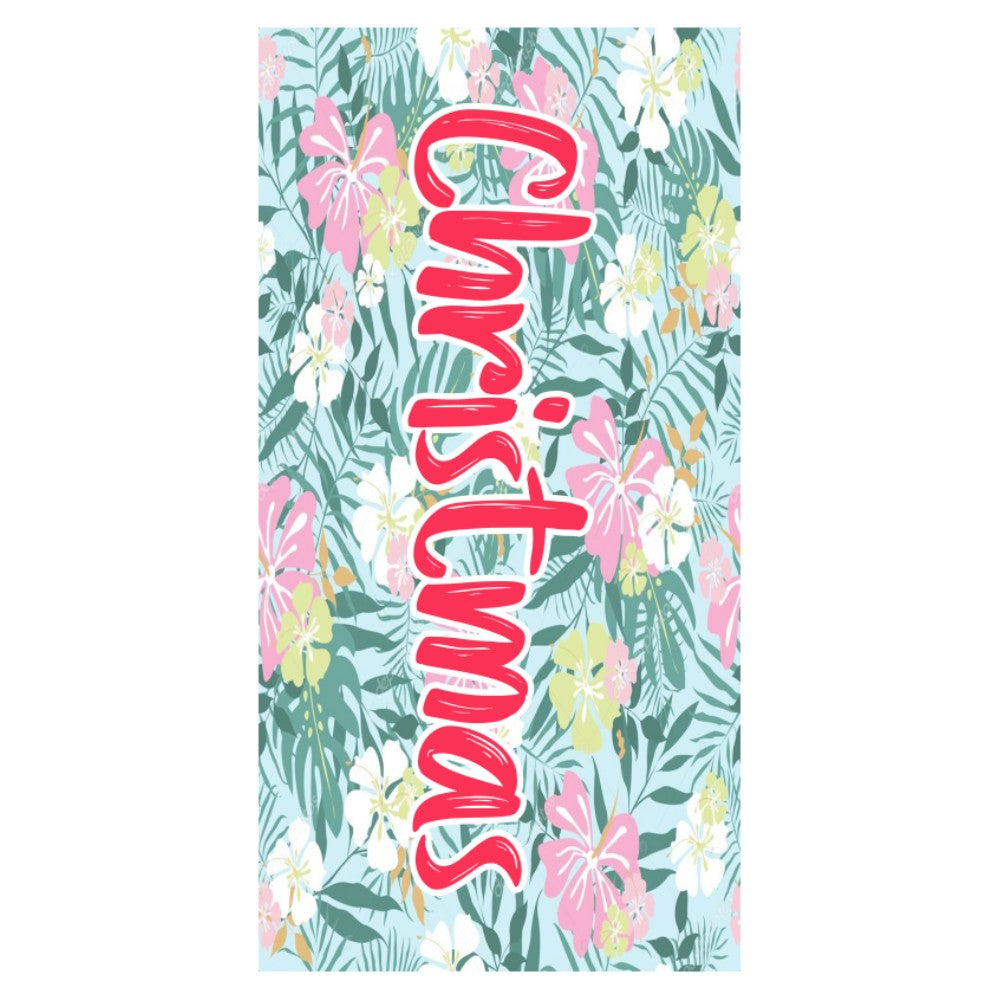 Custom Personalized Name Beach Towel Bath Towel Colorful Plant Leaves for Gifts