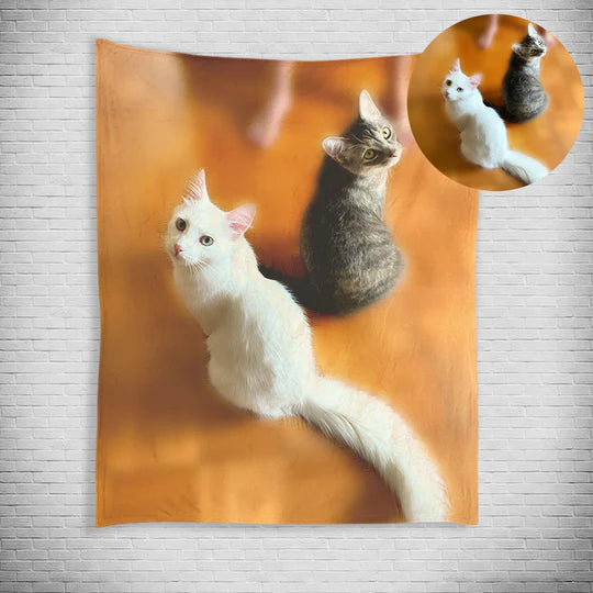 Customize your pet's printed flannel blanket with your pet's photo
