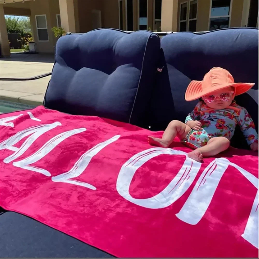 Personalized Name Beach Towel for Swimming Pool Party