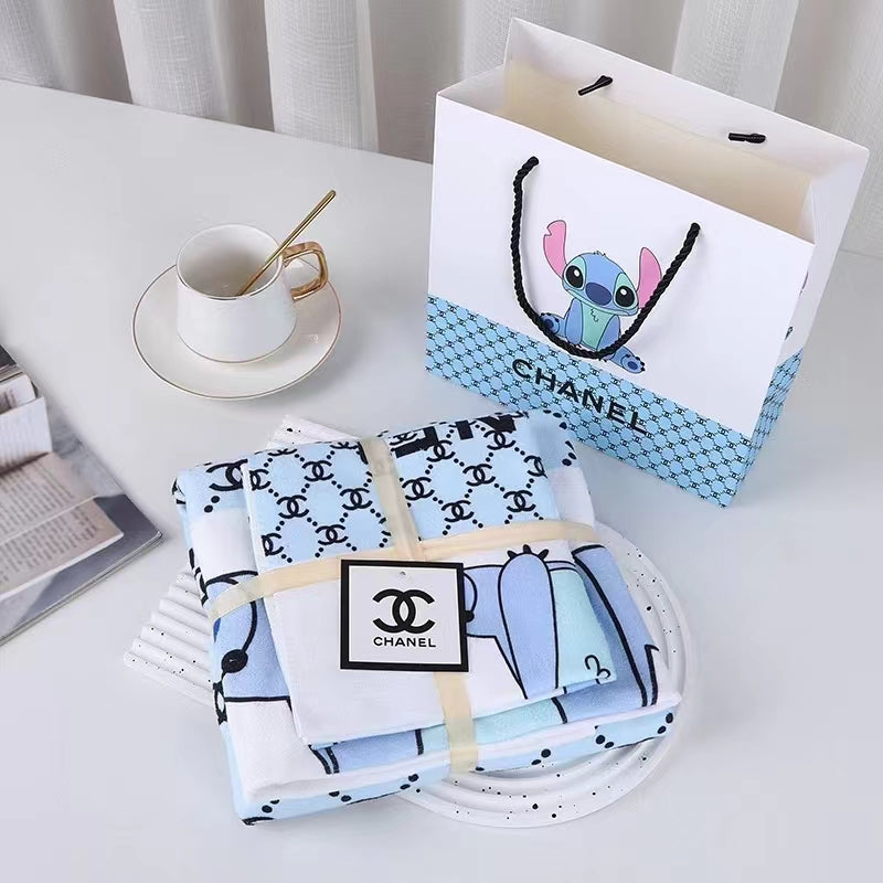 New fashion brand digital printed bath towel two-piece set