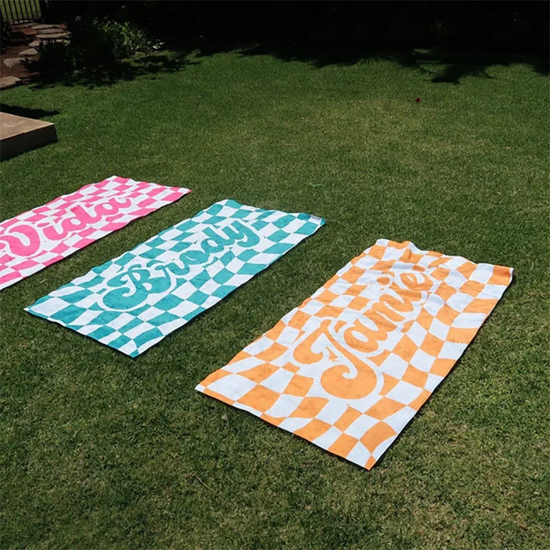 Lattice Custom Name Beach Towel Quick-drying Towel for Friends Family Gifts