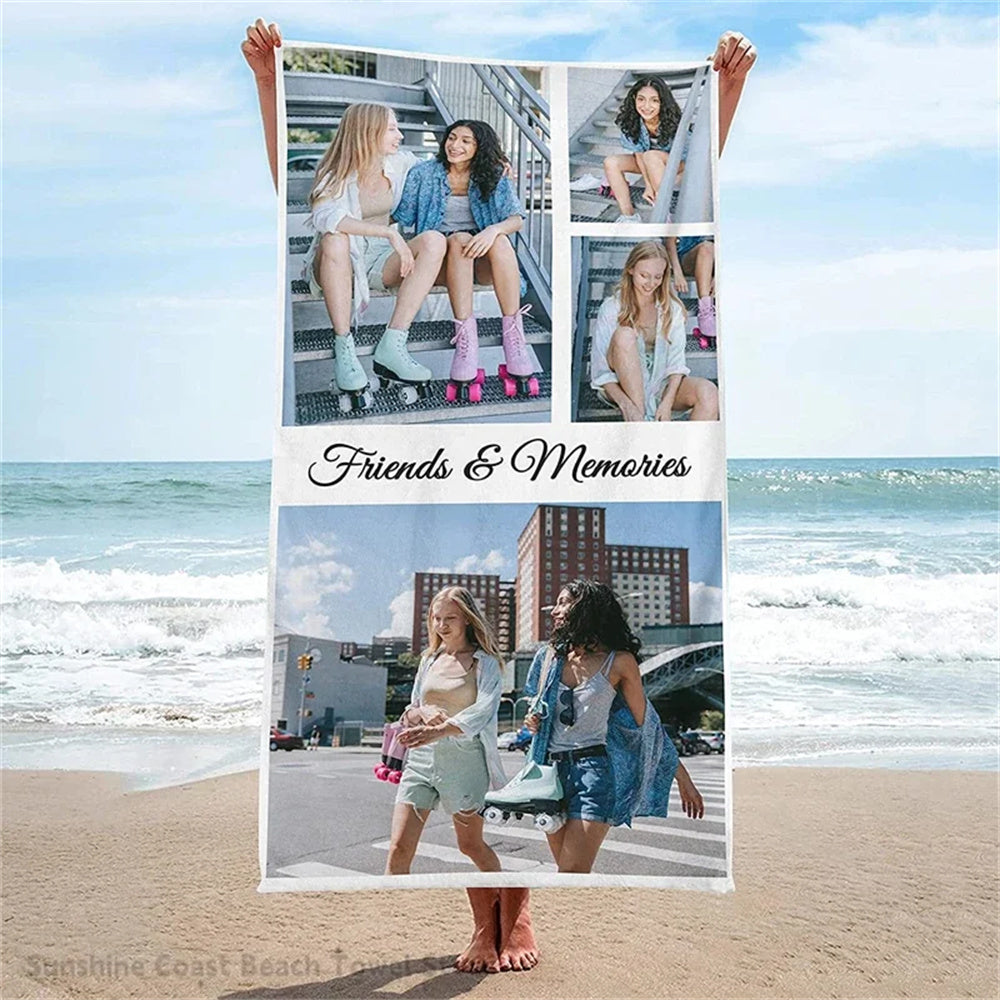 Custom Personalized Beach Towel Picture for Kids Mother Best Gifts Towel