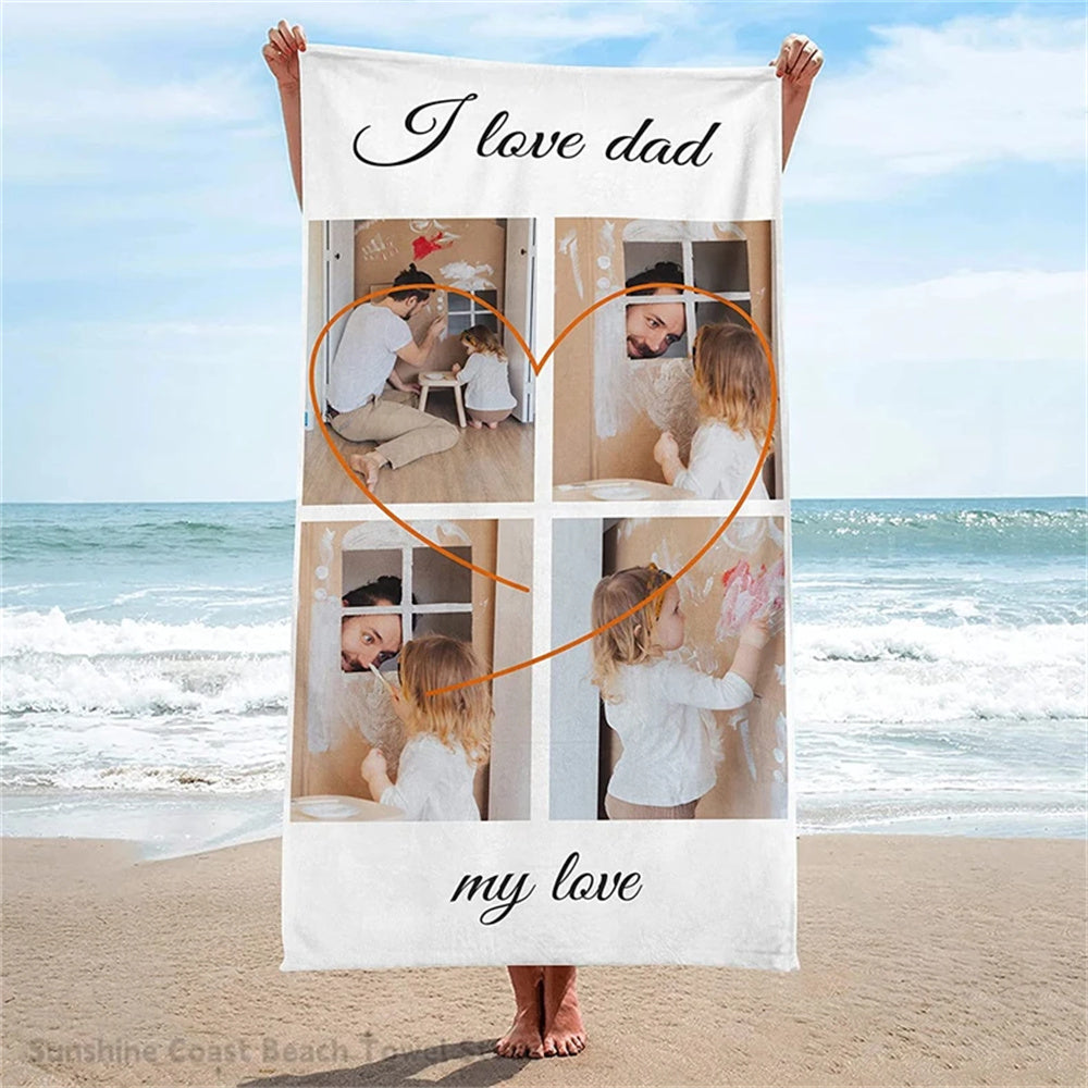 Custom Personalized Beach Towel Picture for Kids Mother Best Gifts Towel