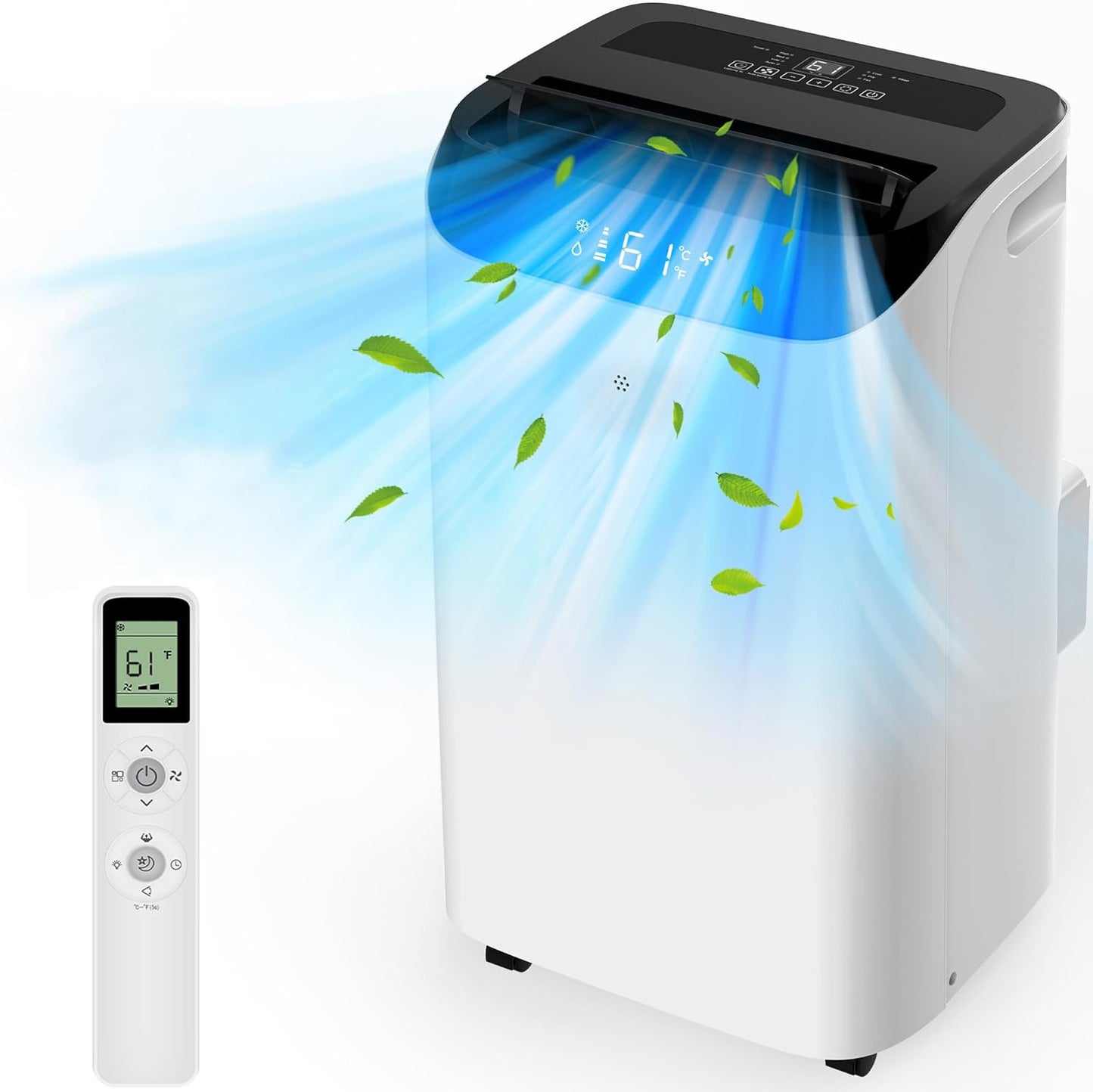 12000 BTU Portable Air Conditioners with Remote Control, 3-in-1 Free Standing Cooling AC Unit with Fan & Dehumidifier, Cools Room up to 500 sq.ft, Smart/Sleep Mode,3 Speed,Auto Swing,Timer
