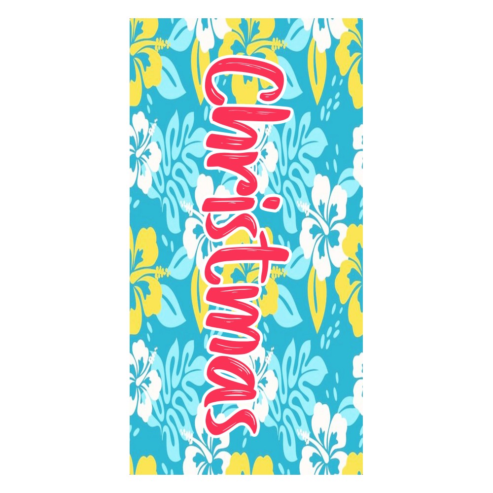 Custom Personalized Name Beach Towel Bath Towel Colorful Plant Leaves for Gifts