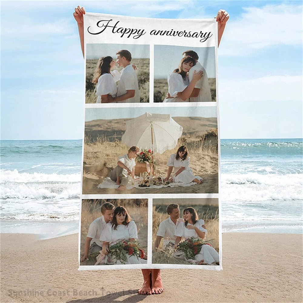 Custom Personalized Beach Towel Picture for Kids Mother Best Gifts Towel
