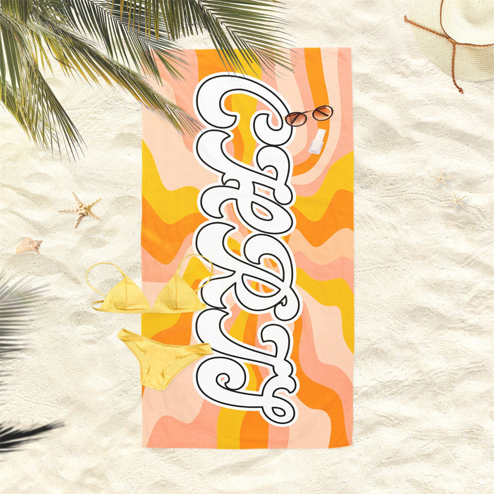 Colorful Personalized Beach Towel Custom Name Bath Towel Gifts