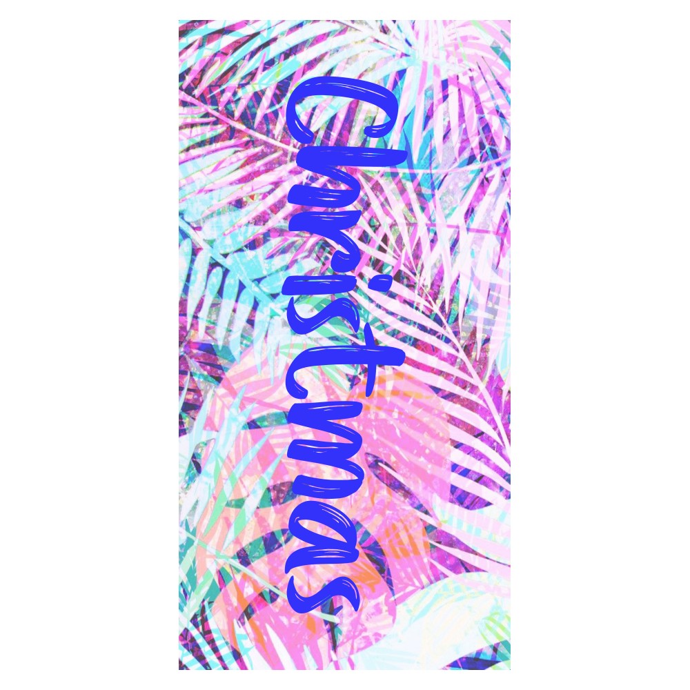 Personalized Name Beach Towel Tropical Plants Palm Leaves Style