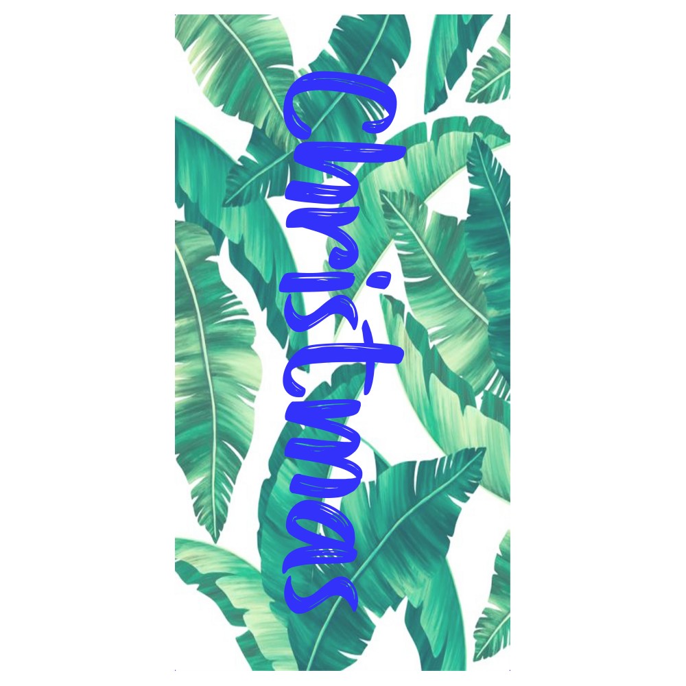 Personalized Name Beach Towel Tropical Plants Palm Leaves Style