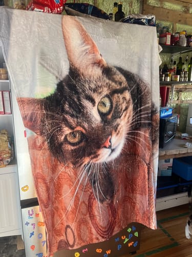 Customize your pet's printed flannel blanket with your pet's photo