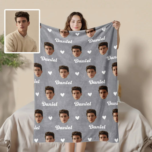 Custom Blanket with Face Create Your Own Personalized Blanket Picture with Name Unique Design Personalized Gift Women