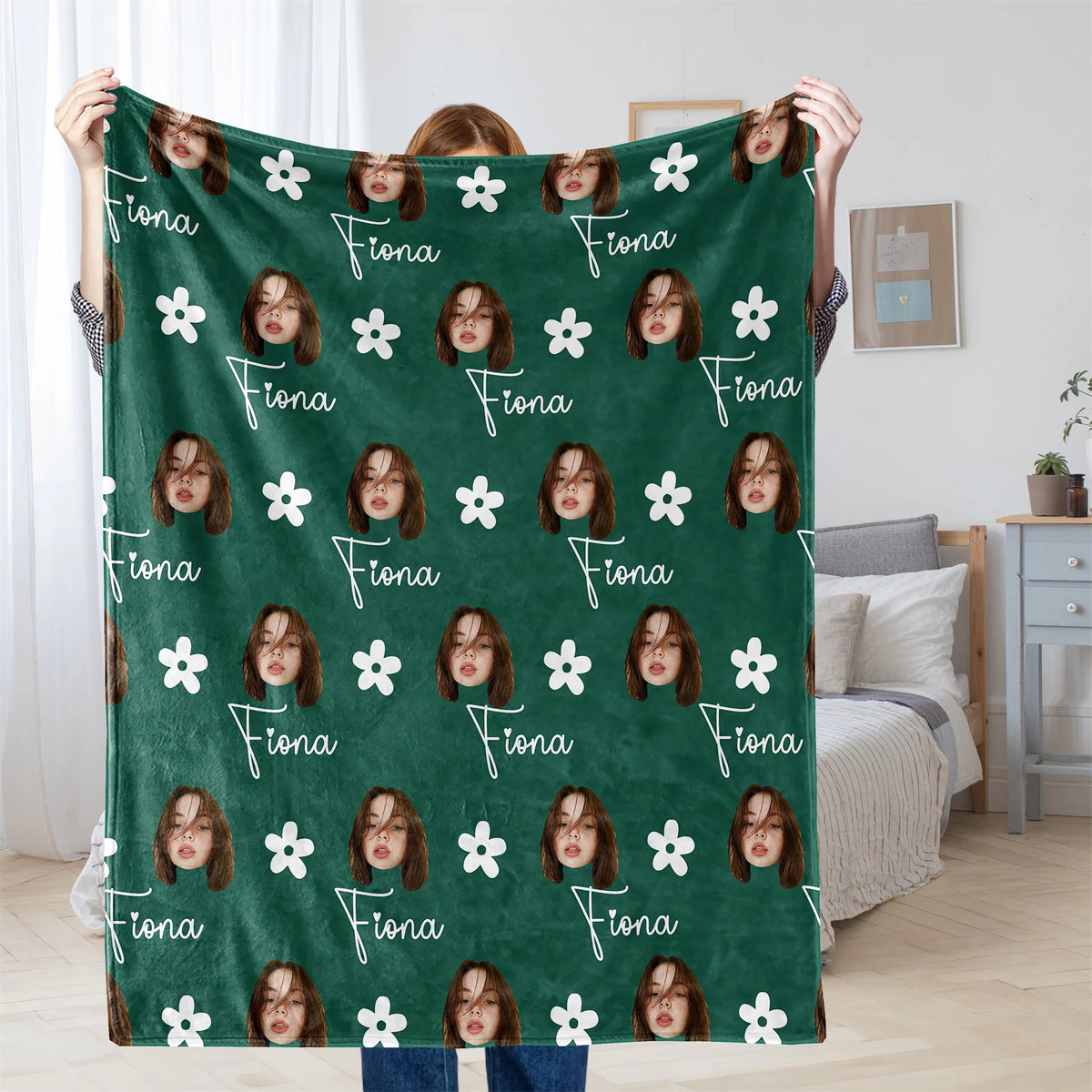 Custom Blanket with Face Create Your Own Personalized Blanket Picture with Name Unique Design Personalized Gift Women