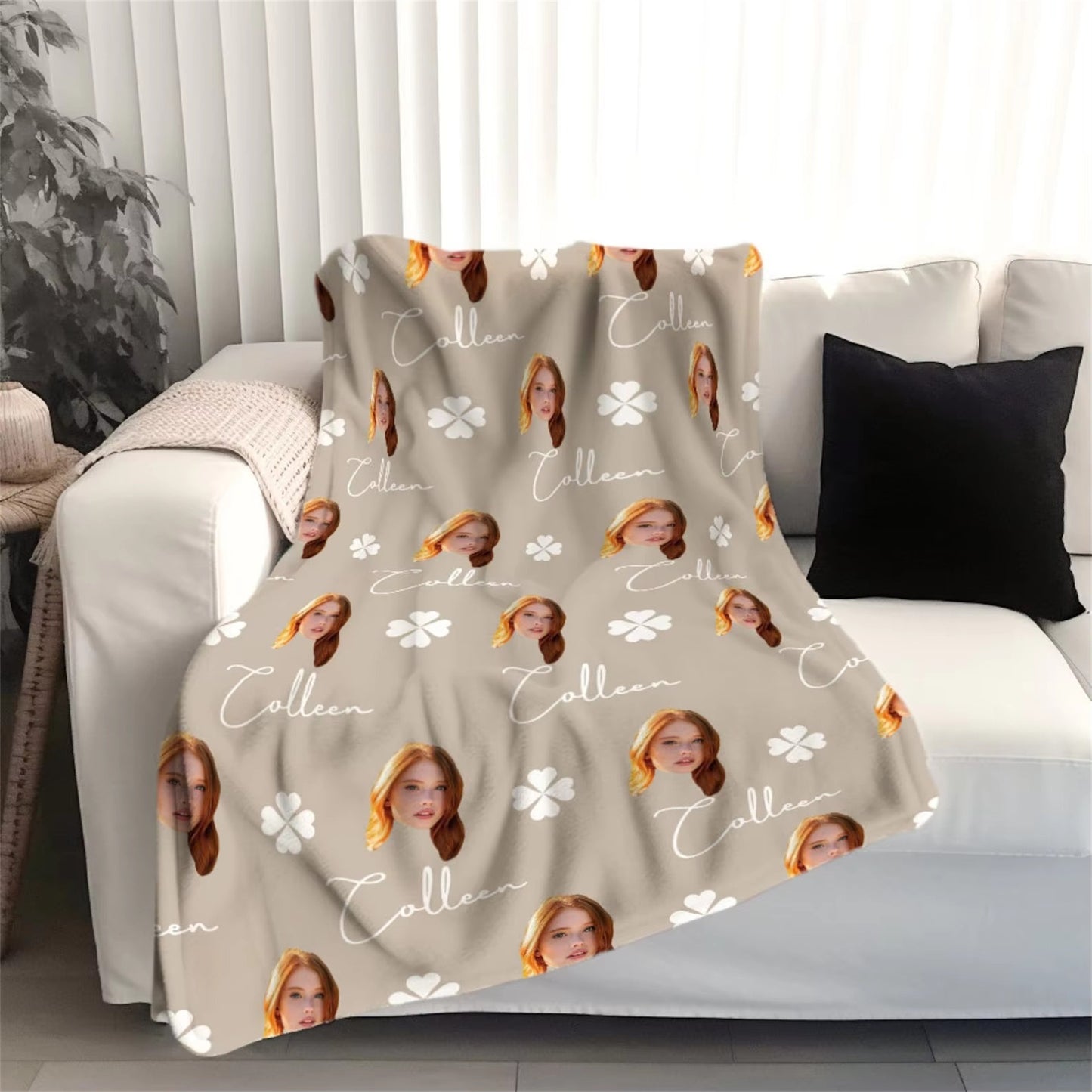Custom Blanket with Face Create Your Own Personalized Blanket Picture with Name Unique Design Personalized Gift Women