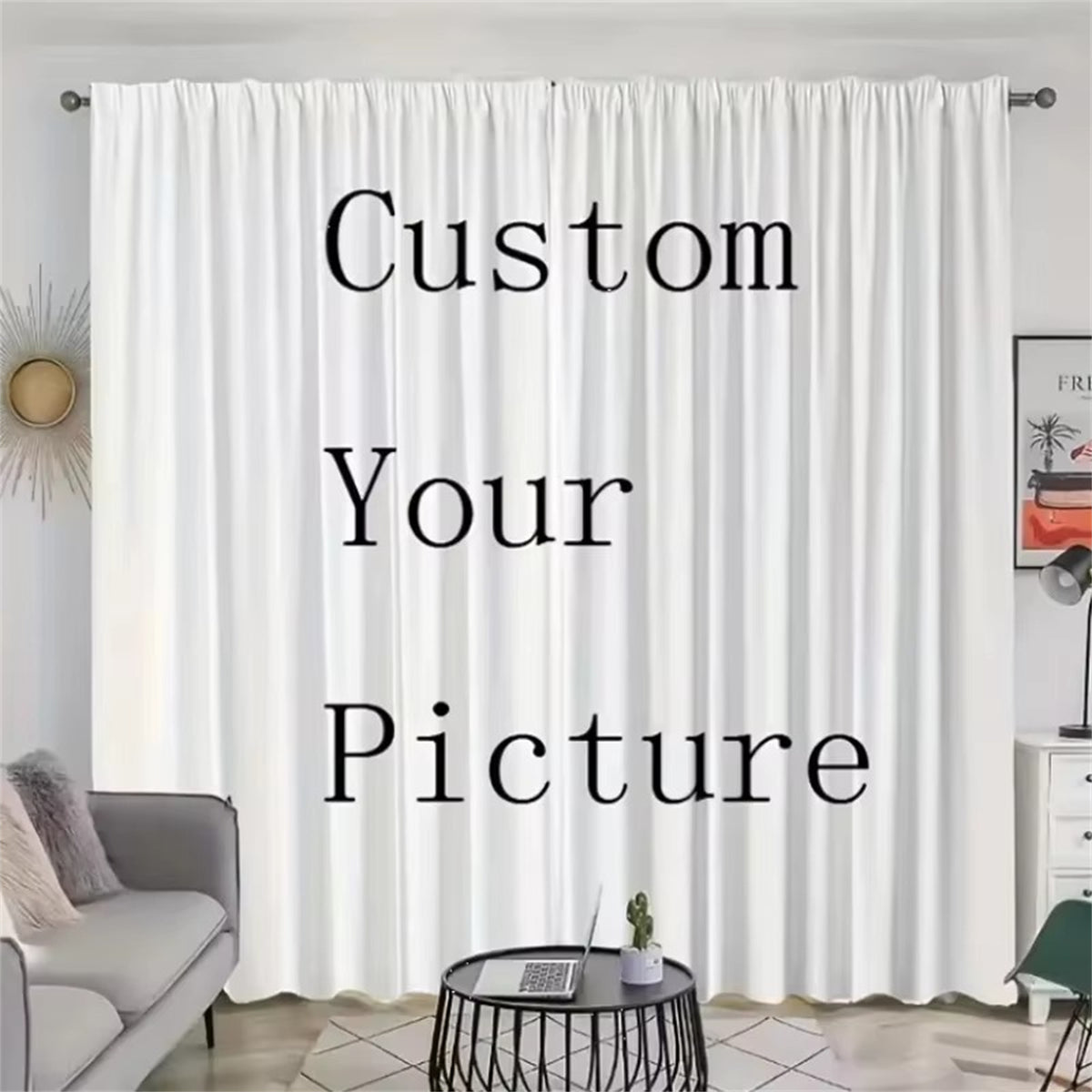 Custom Photo Curtain Personalized Blackout Windows Curtain for Bedroom Living Room Hotel Decor 2 Panel