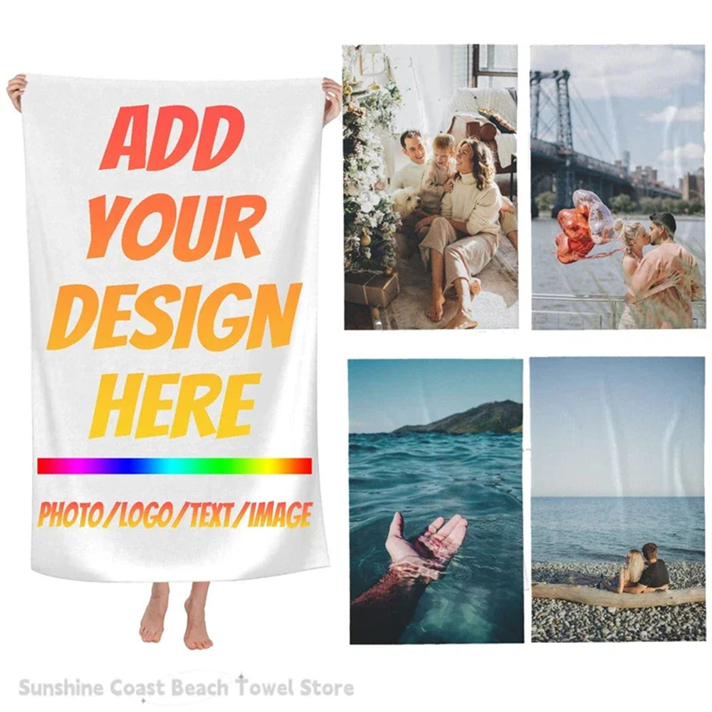 Custom Personalized Beach Towel Picture for Kids Mother Best Gifts Towel