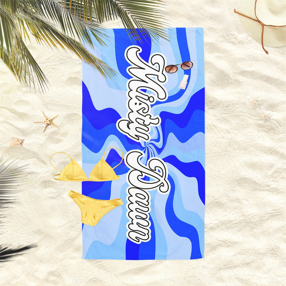 Colorful Personalized Beach Towel Custom Name Bath Towel Gifts