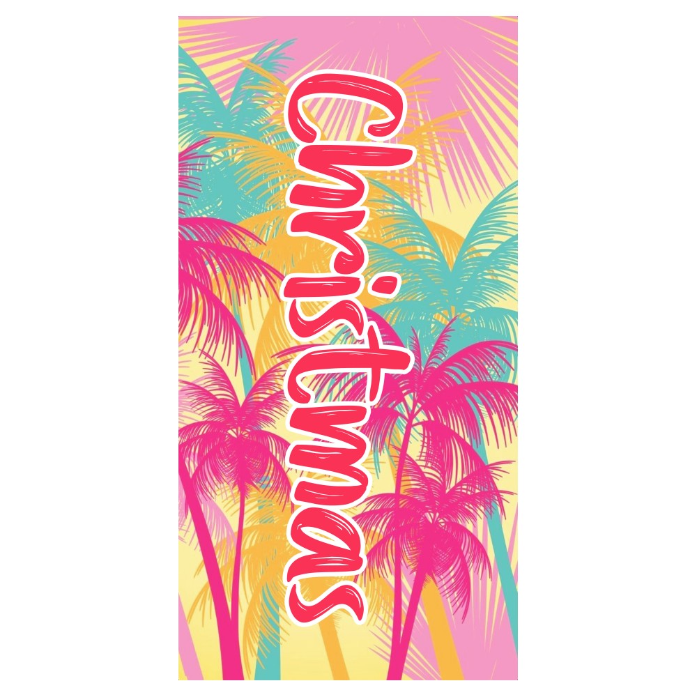 Custom Personalized Name Beach Towel Bath Towel Colorful Plant Leaves for Gifts