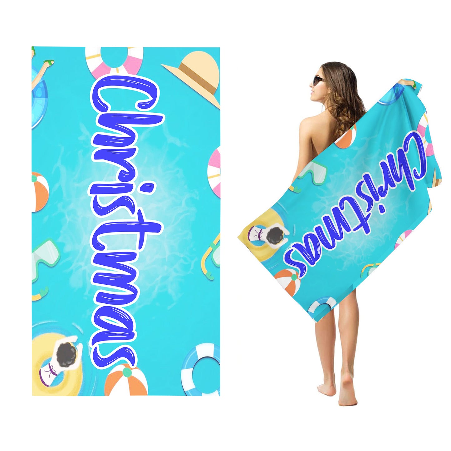 Personalized Name Beach Towel for Women Adult Gifts