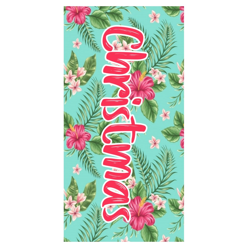 Custom Personalized Name Beach Towel Bath Towel Colorful Plant Leaves for Gifts