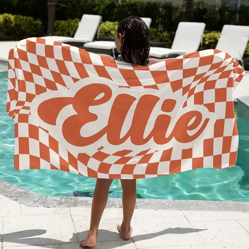 Lattice Custom Name Beach Towel Quick-drying Towel for Friends Family Gifts