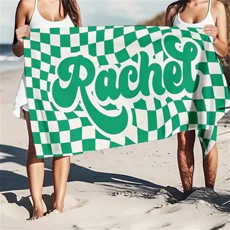 Lattice Custom Name Beach Towel Quick-drying Towel for Friends Family Gifts